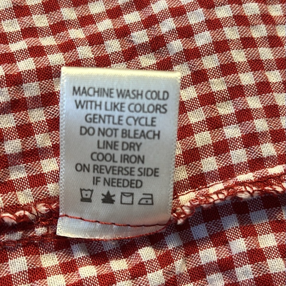 Max Studio Red Gingham Tiered Dress with Puff Sleeves - Picture 12 of 14